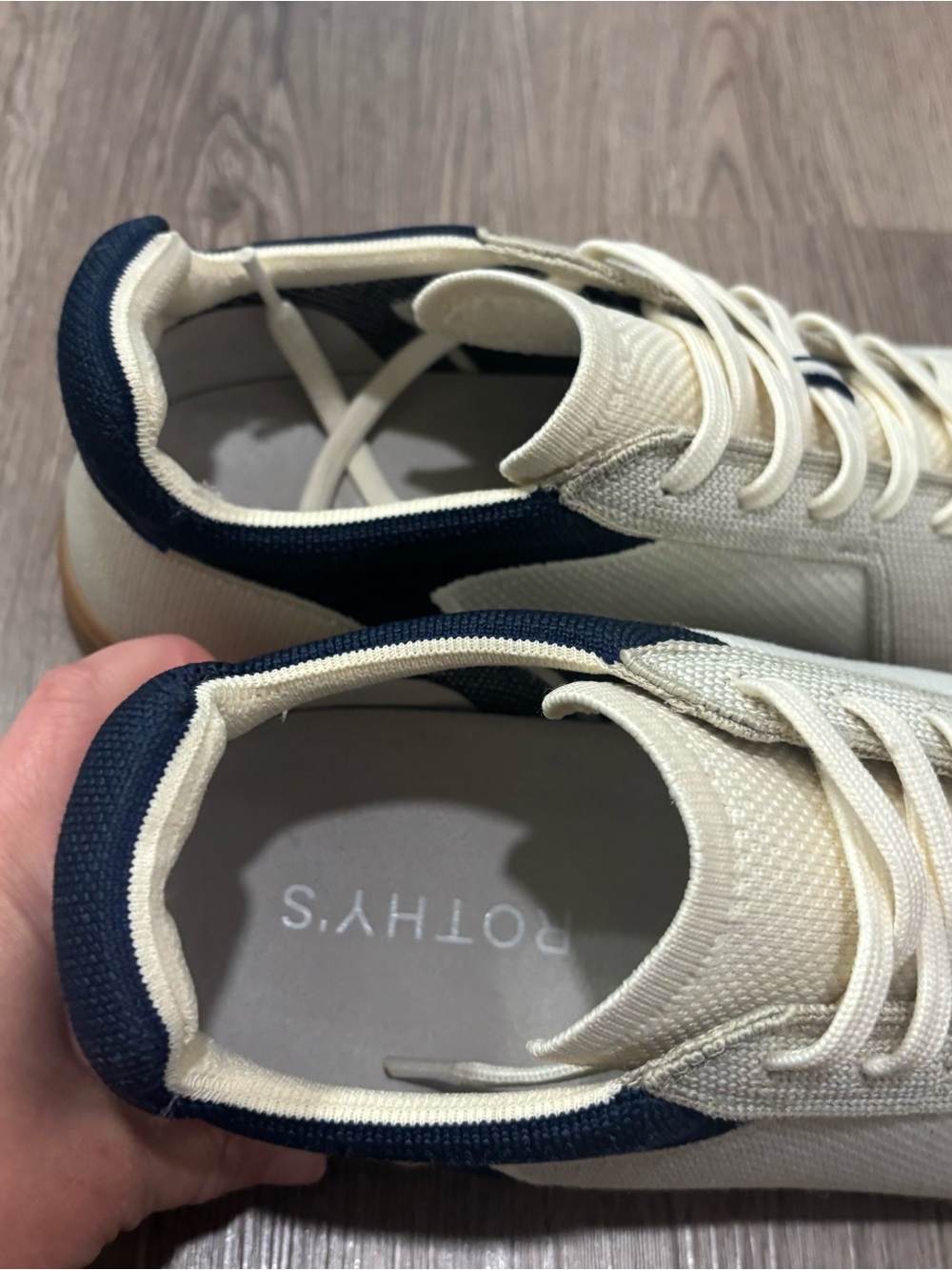 Rothy’s “Hudson” RS01 White/Navy Men’s Casual Sneakers Size 11 - Picture 7 of 8